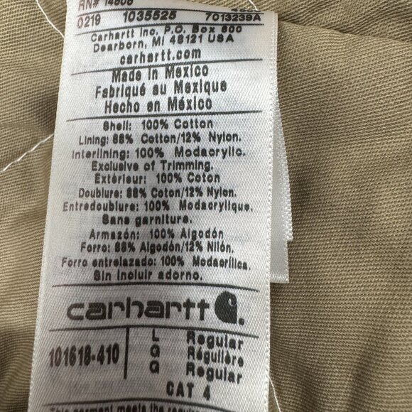 Carhartt 101618 - Flame-Resistant Duck Traditional Coat - Quilt Lined Navy Q4 LG - Picture 10 of 13